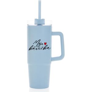 Giftela MOJE KAVIČKA - svetlomodrý cestovný termohrnček s priehľadným viečkom 900 ml Giftela MOJE KAVIČKA - svetlomodrý cestovný termohrnček s priehľadným viečkom 900 ml