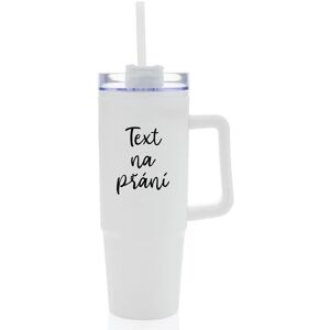 Giftela TEXT NA ŽIADOSŤ - biely cestovný termohrnček s priehľadným viečkom 900 ml Giftela TEXT NA ŽIADOSŤ - biely cestovný termohrnček s priehľadným viečkom 900 ml