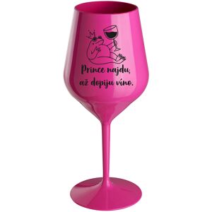 Giftela Nájdem princa, keď vypijem víno - ružový nerozbitný pohár na víno 470 ml Giftela Nájdem princa, keď vypijem víno - ružový nerozbitný pohár na víno 470 ml