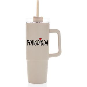 Giftela POHODINDA - béžová cestovná termoska s priehľadným viečkom 900 ml Giftela POHODINDA - béžová cestovná termoska s priehľadným viečkom 900 ml