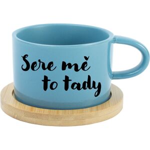 Giftela SERE ME THIS WAY - modrý hrnček s makrónkou 200 ml Giftela SERE ME THIS WAY - modrý hrnček s makrónkou 200 ml