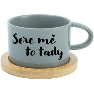 Giftela SERE ME THIS WAY - sivý hrnček s makrónkou 200 ml Giftela SERE ME THIS WAY - sivý hrnček s makrónkou 200 ml
