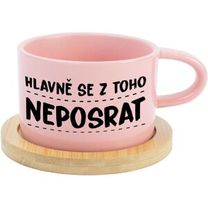 Giftela DON'T GET AWAY - ružový hrnček s makrónkou 200 ml Giftela DON'T GET AWAY - ružový hrnček s makrónkou 200 ml