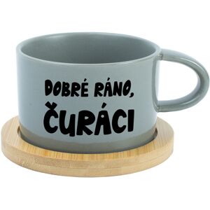 Giftela DOBRÉ RÁNO, DICKERS - sivý hrnček s makrónkou 200 ml Giftela DOBRÉ RÁNO, DICKERS - sivý hrnček s makrónkou 200 ml