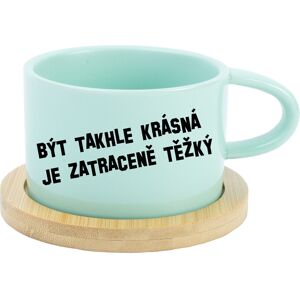 Giftela BYŤ TAK KRÁSNY JE PRÍLIŠ ŤAŽKÉ - mätový hrnček macaroon 200 ml Giftela BYŤ TAK KRÁSNY JE PRÍLIŠ ŤAŽKÉ - mätový hrnček macaroon 200 ml