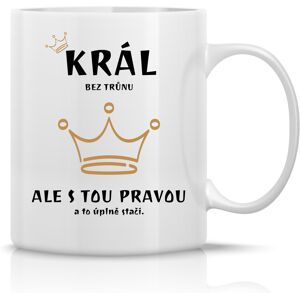 Giftela KRÁĽ BEZ TROCHY - klasický biely keramický hrnček 300 ml Giftela KRÁĽ BEZ TROCHY - klasický biely keramický hrnček 300 ml