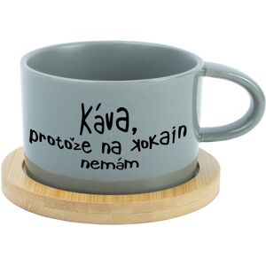 Giftela KÁVA, KEĎŽE NEMÁM KOKAÍN - sivý hrnček s makrónkou 200 ml Giftela KÁVA, KEĎŽE NEMÁM KOKAÍN - sivý hrnček s makrónkou 200 ml