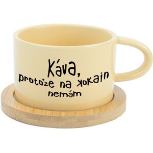 Giftela KÁVA, KEĎŽE NEMÁM KOKAÍN - žltý makrónkový pohár 200 ml Giftela KÁVA, KEĎŽE NEMÁM KOKAÍN - žltý makrónkový pohár 200 ml