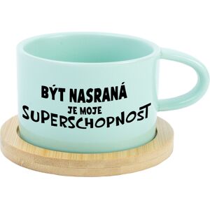 Giftela Byť nasýtený je moja superloď - mätový hrnček s makrónkou 200 ml Giftela Byť nasýtený je moja superloď - mätový hrnček s makrónkou 200 ml