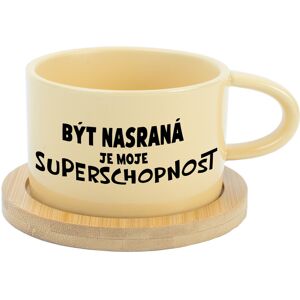 Giftela Byť naštvaný je moja nadprirodzená vlastnosť - žltý hrnček s makrónkou 200 ml Giftela Byť naštvaný je moja nadprirodzená vlastnosť - žltý hrnček s makrónkou 200 ml