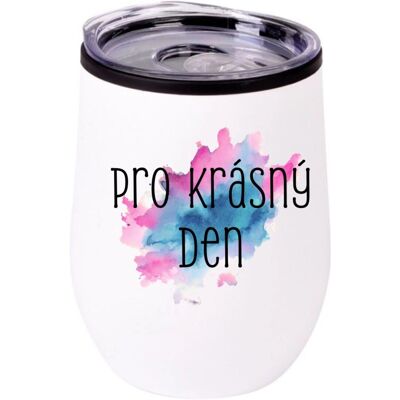 Giftela Termohrnček "miska" - Akvarelová tlač Na krásny deň 2 - biela Giftela Termohrnček "miska" - Akvarelová tlač Na krásny deň 2 - biela