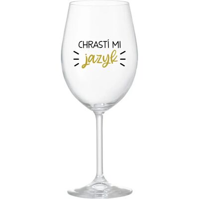 Giftela CHRASTÍ MI JAZYK - priehľadný pohár na víno 350 ml Giftela CHRASTÍ MI JAZYK - priehľadný pohár na víno 350 ml