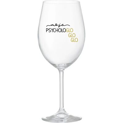 Giftela MOJA PSYCHOLOGLOGLOGLO - priehľadný pohár na víno 350 ml Giftela MOJA PSYCHOLOGLOGLOGLO - priehľadný pohár na víno 350 ml