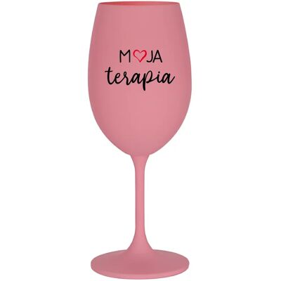 Giftela MOJA TERAPIA - ružový pohár na víno 350 ml Giftela MOJA TERAPIA - ružový pohár na víno 350 ml