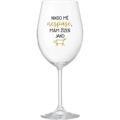 Giftela Nikto sa ma nemôže dotknúť, mám zápästie ako zápästie - priehľadný pohár na víno 350 ml Giftela Nikto sa ma nemôže dotknúť, mám zápästie ako zápästie - priehľadný pohár na víno 350 ml