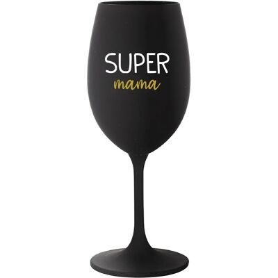 Giftela SUPER MAMA - čierny pohár na víno 350 ml Giftela SUPER MAMA - čierny pohár na víno 350 ml