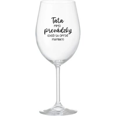 Giftela TATA OUT OF WORK (ASK MOM) - priehľadný pohár na víno 350 ml Giftela TATA OUT OF WORK (ASK MOM) - priehľadný pohár na víno 350 ml