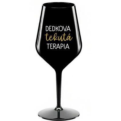 Giftela DEDKOVÁ TEKUTÁ TERAPIA - čierny nerozbitný pohár na víno 470 ml Giftela DEDKOVÁ TEKUTÁ TERAPIA - čierny nerozbitný pohár na víno 470 ml