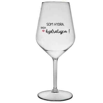Giftela I AM HYDRA. I LOVE HYDRATING! - priehľadný nerozbitný pohár na víno 470 ml Giftela I AM HYDRA. I LOVE HYDRATING! - priehľadný nerozbitný pohár na víno 470 ml
