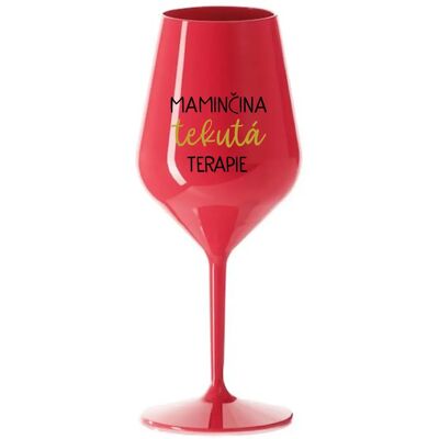 Giftela Mamičkina tekutá terapia - červený nerozbitný pohár na víno 470 ml Giftela Mamičkina tekutá terapia - červený nerozbitný pohár na víno 470 ml