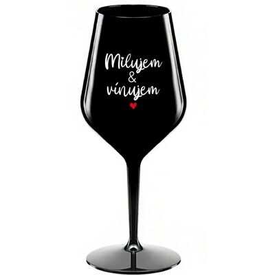 Giftela I LOVE & I WINE - čierny nerozbitný pohár na víno 470 ml Giftela I LOVE & I WINE - čierny nerozbitný pohár na víno 470 ml
