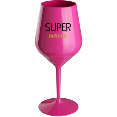 Giftela SUPER MAMA - ružový nerozbitný pohár na víno 470 ml Giftela SUPER MAMA - ružový nerozbitný pohár na víno 470 ml