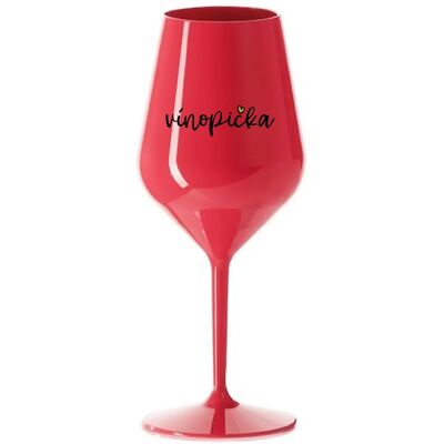 Giftela VINOPIECKA - červený nerozbitný pohár na víno 470 ml Giftela VINOPIECKA - červený nerozbitný pohár na víno 470 ml