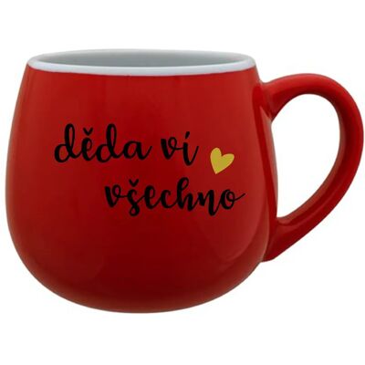 Giftela DIEŤA VIE VŠETKO - červený keramický hrnček 300 ml Giftela DIEŤA VIE VŠETKO - červený keramický hrnček 300 ml