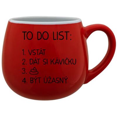Giftela TO DO LIST: BE AMAZING - červený keramický hrnček 300 ml Giftela TO DO LIST: BE AMAZING - červený keramický hrnček 300 ml