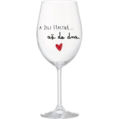 Giftela A žili šťastne až do smrti - číry pohár na víno 350 ml Giftela A žili šťastne až do smrti - číry pohár na víno 350 ml