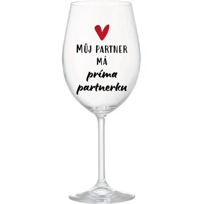 Giftela MY PARTNER MÁ PRIMA PARTNERA - číry pohár na víno 350 ml Giftela MY PARTNER MÁ PRIMA PARTNERA - číry pohár na víno 350 ml