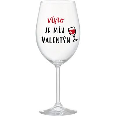 Giftela WINE IS MY VALENTINE - číry pohár na víno 350 ml Giftela WINE IS MY VALENTINE - číry pohár na víno 350 ml