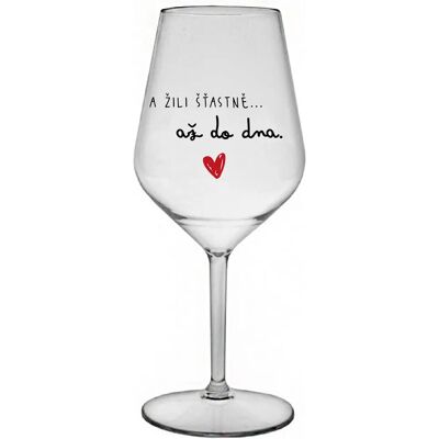 Giftela A žili šťastne až do smrti - číry nerozbitný pohár na víno 470 ml Giftela A žili šťastne až do smrti - číry nerozbitný pohár na víno 470 ml