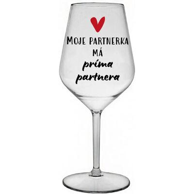 Giftela Môj partner má priateľského partnera - číry nerozbitný pohár na víno 470 ml Giftela Môj partner má priateľského partnera - číry nerozbitný pohár na víno 470 ml