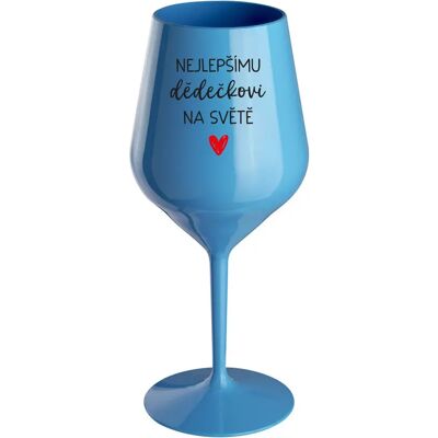Giftela Pre NAJLEPŠIE DIEŤA NA SVETE - modrý nerozbitný pohár na víno 470 ml Giftela Pre NAJLEPŠIE DIEŤA NA SVETE - modrý nerozbitný pohár na víno 470 ml