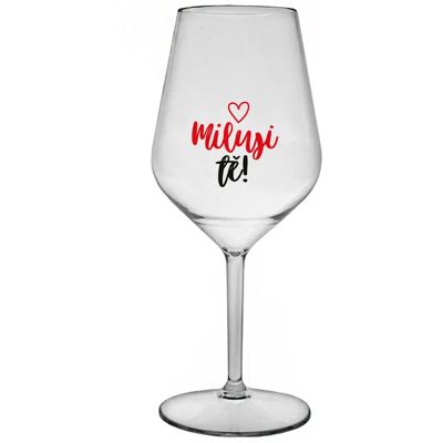 Giftela I LOVE YOU! (HEART) - číry nerozbitný pohár na víno 470 ml Giftela I LOVE YOU! (HEART) - číry nerozbitný pohár na víno 470 ml