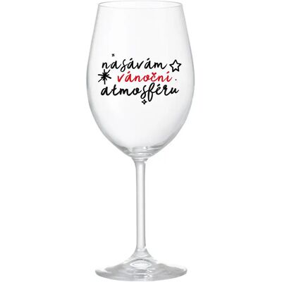 Giftela MÁM Vianočnú atmosféru - číry pohár na víno 350 ml Giftela MÁM Vianočnú atmosféru - číry pohár na víno 350 ml