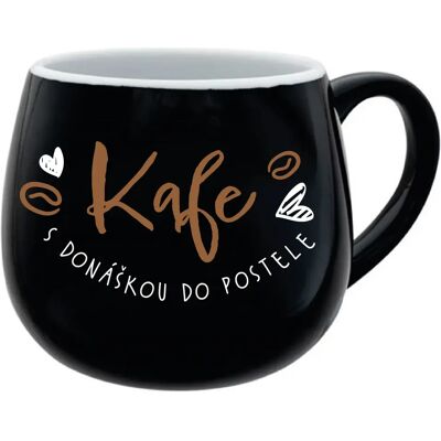 Giftela KAFE S HRNEKOM - čierny keramický hrnček 300 ml Giftela KAFE S HRNEKOM - čierny keramický hrnček 300 ml