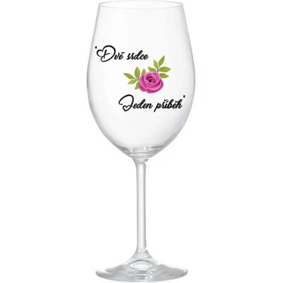 Giftela DVE SRDCIA, JEDEN PRÍBEH - číry pohár na víno 350 ml Giftela DVE SRDCIA, JEDEN PRÍBEH - číry pohár na víno 350 ml