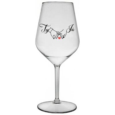 Giftela YOU AND ME (svadba) - číry nerozbitný pohár na víno 470 ml Giftela YOU AND ME (svadba) - číry nerozbitný pohár na víno 470 ml