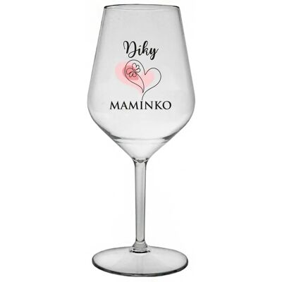 Giftela ĎAKUJEME MAMKE - číry nerozbitný pohár na víno 470 ml Giftela ĎAKUJEME MAMKE - číry nerozbitný pohár na víno 470 ml