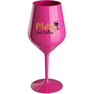 Giftela MATKY NA RUKU - ružový nerozbitný pohár na víno 470 ml Giftela MATKY NA RUKU - ružový nerozbitný pohár na víno 470 ml