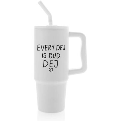 Giftela EVERY DEJ IS GUD DEJ - biely cestovný termohrnček 900 ml Giftela EVERY DEJ IS GUD DEJ - biely cestovný termohrnček 900 ml