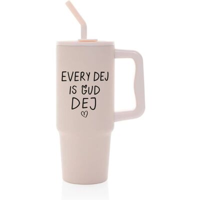 Giftela EVERY DEJ IS GUD DEJ - ružový cestovný termohrnček 900 ml Giftela EVERY DEJ IS GUD DEJ - ružový cestovný termohrnček 900 ml
