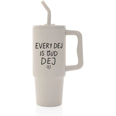 Giftela EVERY DEJ IS GUD DEJ - béžová cestovná termoska 900 ml Giftela EVERY DEJ IS GUD DEJ - béžová cestovná termoska 900 ml
