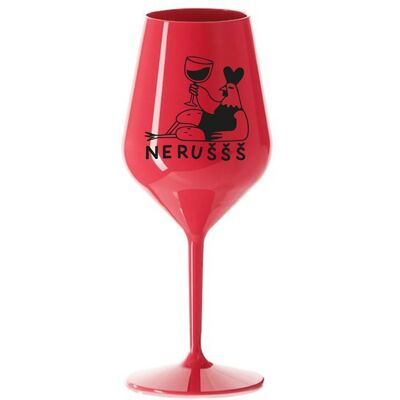 Giftela NERUŠŠŠ - červený nerozbitný pohár na víno 470 ml Giftela NERUŠŠŠ - červený nerozbitný pohár na víno 470 ml