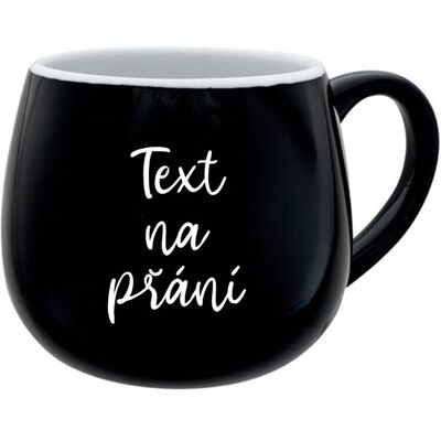 Giftela TEXT NA ŽIADOSŤ - čierny keramický hrnček 300 ml Giftela TEXT NA ŽIADOSŤ - čierny keramický hrnček 300 ml
