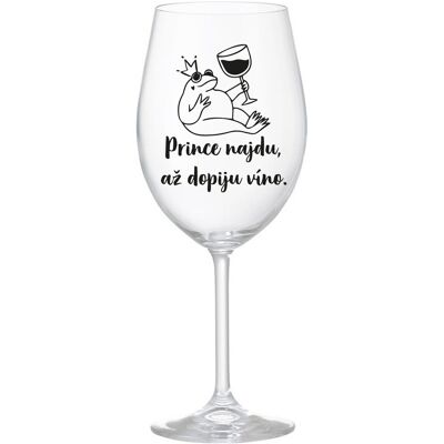 Giftela Nájdem princa, keď vypijem víno - číry pohár na víno 350 ml Giftela Nájdem princa, keď vypijem víno - číry pohár na víno 350 ml