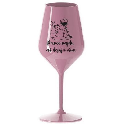Giftela PRINCE I WILL FIND YOU WHILE I DRINK WINE - svetloružový nerozbitný pohár na víno 470 ml Giftela PRINCE I WILL FIND YOU WHILE I DRINK WINE - svetloružový nerozbitný pohár na víno 470 ml