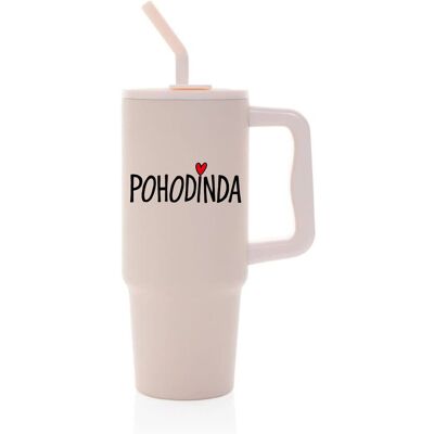 Giftela POHODINDA - ružová cestovná termoska s farebným viečkom 900 ml Giftela POHODINDA - ružová cestovná termoska s farebným viečkom 900 ml